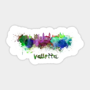 Valletta skyline in watercolor Sticker